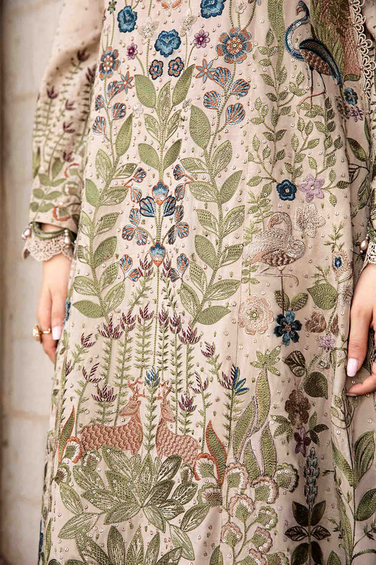 Lawn-3PC Embroidered Shirt with Digital Printed Jacquard Dupatta 669