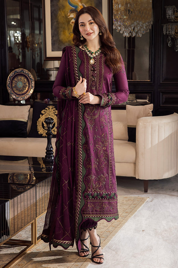 DHANAK 3PC Embroidered With Chiffon Embroidered Dupatta 668