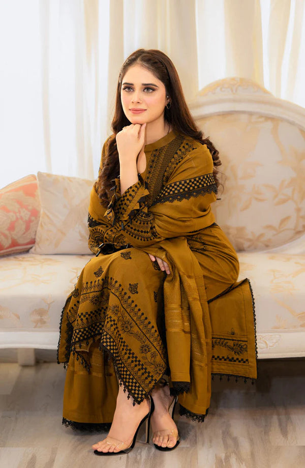 3pc UNSTITCH Lawn Article With Chiffon Dupata 3PC SUIT-251