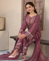 Lawn-3PC Embroidered Shirt with Chiffon Embroidered Dupatta 1321