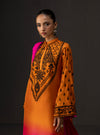 3 Piece Unstitched Embroidered and Printed SIlk Suit 228