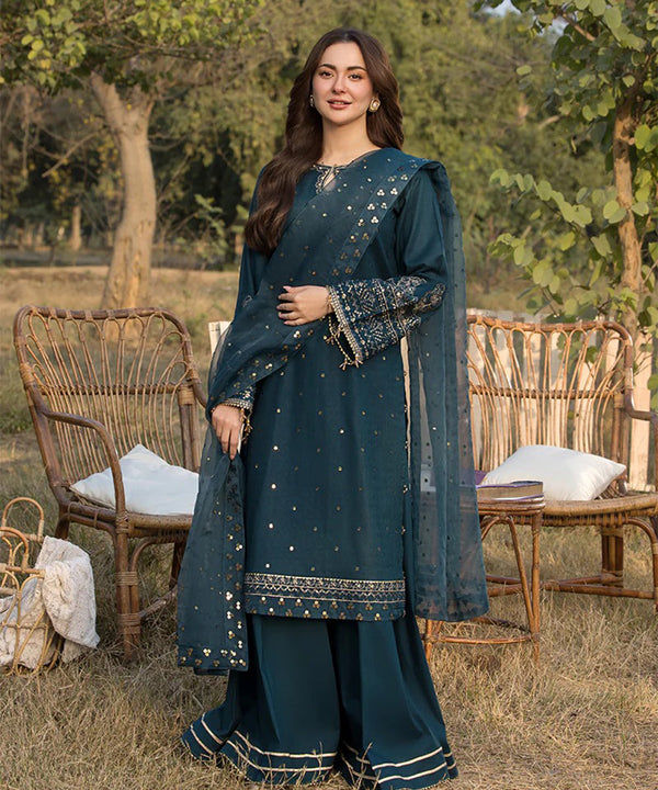Lawn-3PC Embroidered Shirt with Organza Embroidered Dupatta 1350