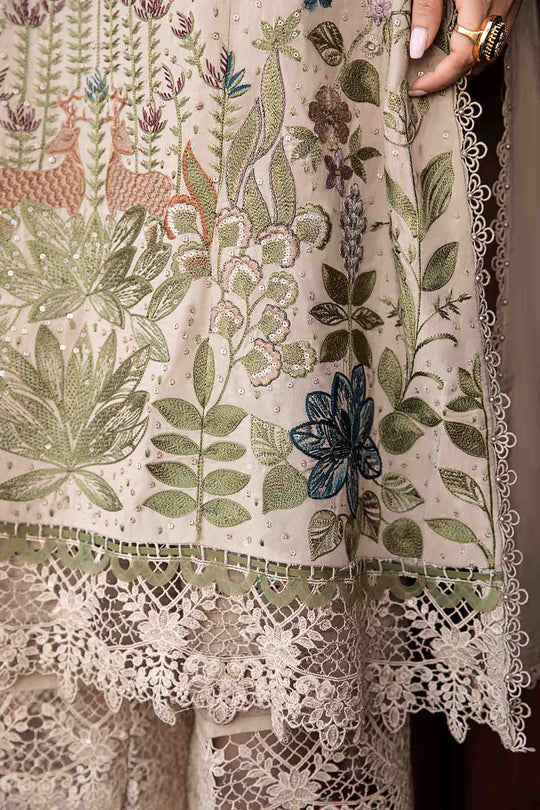 Lawn-3PC Embroidered Shirt with Digital Printed Jacquard Dupatta 669