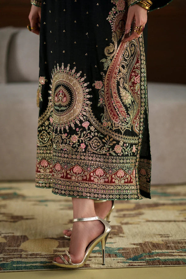 ETHNIC - Luxury Raw Silk Embroidered Unstitched 3PC Suit-Kaftan