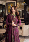 DHANAK 3PC Embroidered With Chiffon Embroidered Dupatta 668
